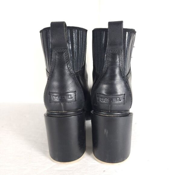 Sorel Women's Margot US 8 Black Leather Waterproof Pull On Ankle Chelsea Boots - Picture 11 of 15